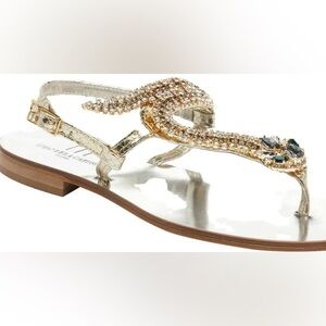 Emanuela Caruso Snake Embellished Sandals
